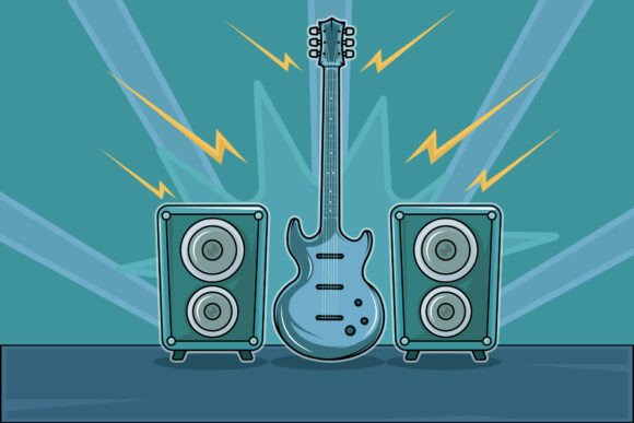 Electric Guitar and Speaker Vector: A Practical Asset for Music-Themed Design