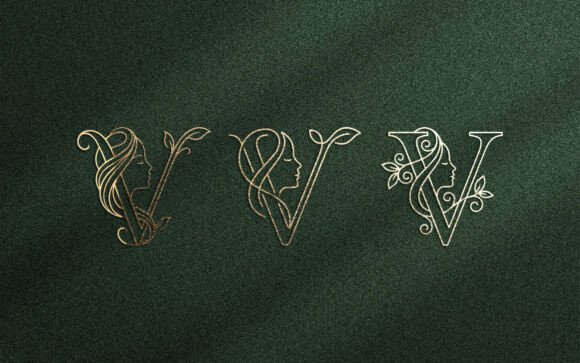 Elevate Your Brand Identity with the Elegant Beauty Letter V Logo Set