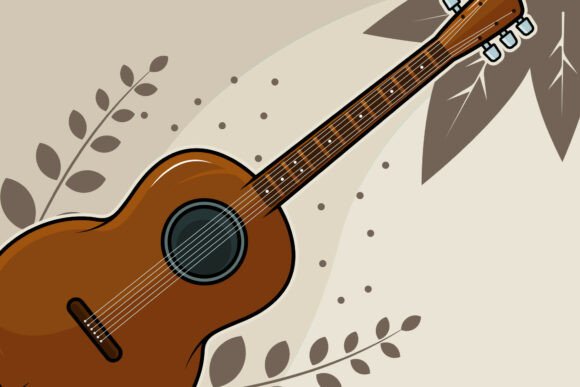 Elevating Brand Identity with High-Quality Acoustic Guitar Vector Illustration
