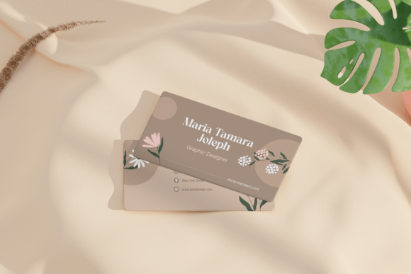 Elevating Brand Identity with the Business Card Leaf Shadow Mockup