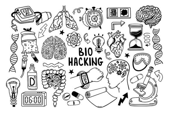 Elevating Wellness Brands with the Biohacking, Healthy Lifestyle Vector Set