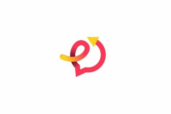 Modern Letter E Speech Bubble Growth Log