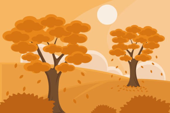Serene Autumn Landscaped Vector Design Guide