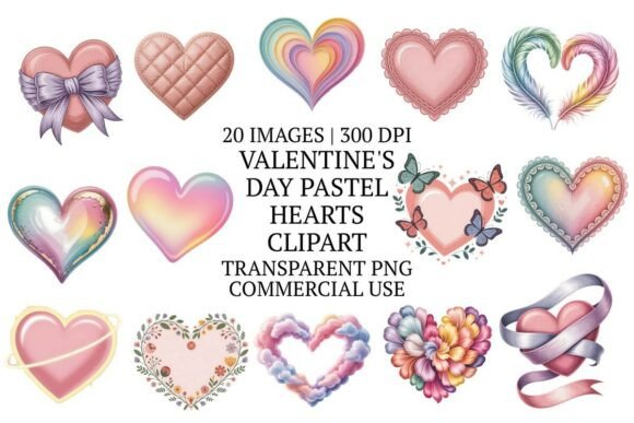 Strategic Design Decisions: Leveraging 20 Valentine's Day Pastel Hearts Clipart for Brand Growth