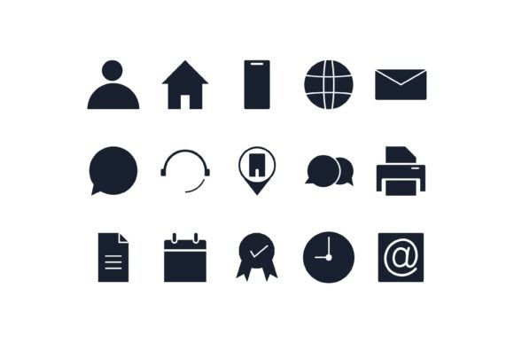 Streamlining Digital Interactions with the Communication Business Interface Icon Set