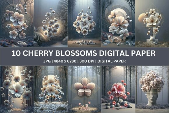 Unlocking the Potential of Surreal Geometric Sakura Digital Paper for Modern Design