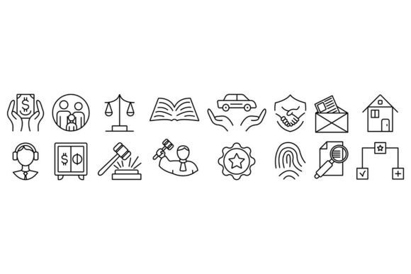 Why the Law and Justice Black Line Icon Set is the Smart Choice for Modern Legal Branding